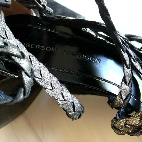 Sigerson Morrison Braided Metallic Strappy Sandals 8 - Picture 3 of 6